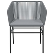 vidaXL 5 Piece Patio Dining Set with Cushions Gray Poly Rattan Glass