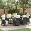 vidaXL Garden Dining Set 7 pcs Black Poly Rattan