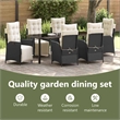 vidaXL Garden Dining Set 7 pcs Black Poly Rattan