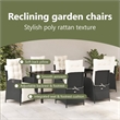 vidaXL Garden Dining Set 7 pcs Black Poly Rattan