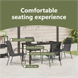 vidaXL Garden Dining Set 5 pcs Black Powder-Coated Steel