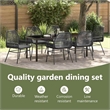 vidaXL Garden Dining Set 7 pcs Black Poly Rattan