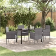 vidaXL Garden Dining Set 5 pcs Grey Poly Rattan