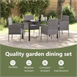 vidaXL Garden Dining Set 5 pcs Grey Poly Rattan