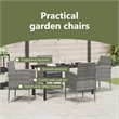 vidaXL Garden Dining Set 5 pcs Grey Poly Rattan