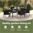 vidaXL Garden Dining Set 5 pcs Black Poly Rattan