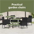 vidaXL Garden Dining Set 5 pcs Black Poly Rattan