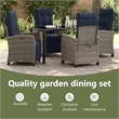 vidaXL Garden Dining Set 5 pcs Grey Poly Rattan