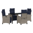 vidaXL Garden Dining Set 5 pcs Grey Poly Rattan