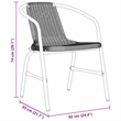 vidaXL Garden Dining Set 9 pcs Black Powder-Coated Steel