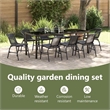vidaXL Garden Dining Set 9 pcs Black Powder-Coated Steel