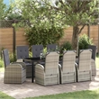 vidaXL Garden Dining Set 9 pcs Grey Poly Rattan