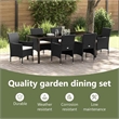 vidaXL Garden Dining Set 7 pcs Black Poly Rattan