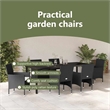 vidaXL Garden Dining Set 7 pcs Black Poly Rattan