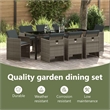 vidaXL Garden Dining Set 9 pcs Grey Poly Rattan