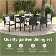 vidaXL Garden Dining Set 7 pcs Grey Poly Rattan