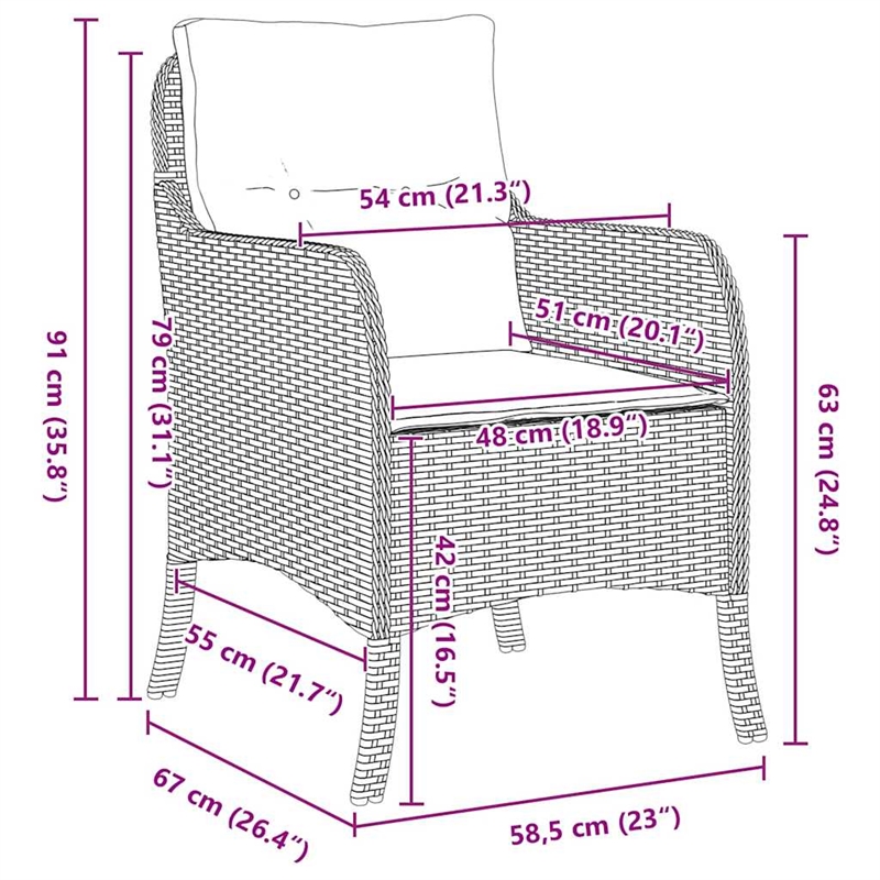 vidaXL Garden Dining Set 9 pcs Black Poly Rattan