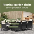 vidaXL Garden Dining Set 9 pcs Black Poly Rattan