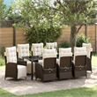 vidaXL Garden Dining Set 9 pcs Brown Poly Rattan