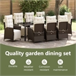 vidaXL Garden Dining Set 9 pcs Brown Poly Rattan