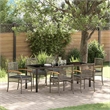 vidaXL Garden Dining Set 7 pcs Grey and Black Rattan