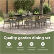 vidaXL Garden Dining Set 7 pcs Grey and Black Rattan