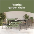 vidaXL Garden Dining Set 7 pcs Grey and Black Rattan