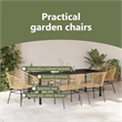 vidaXL Garden Dining Set 7 pcs Brown Poly Rattan