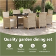 vidaXL Garden Dining Set 7 pcs Beige Poly Rattan
