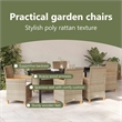 vidaXL Garden Dining Set 7 pcs Beige Poly Rattan