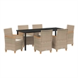 vidaXL Garden Dining Set 7 pcs Beige Poly Rattan