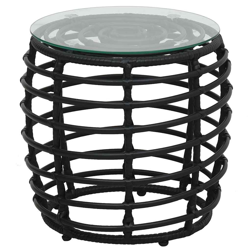 vidaXL 3 Piece Bistro Set Poly Rattan Black