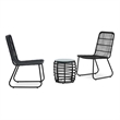 vidaXL 3 Piece Bistro Set Poly Rattan Black