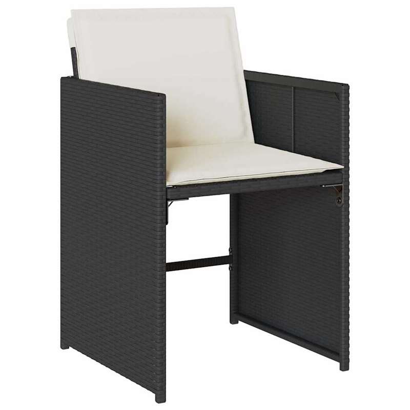 vidaXL Garden Dining Set Black/Brown Poly Rattan Large Collapsible