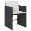 vidaXL Garden Dining Set Black/Brown Poly Rattan Large Collapsible