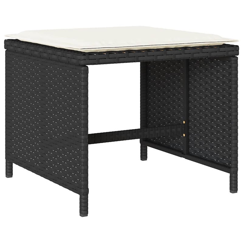 vidaXL Garden Dining Set Black/Brown Poly Rattan Large Collapsible