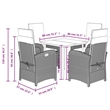 vidaXL 5 Piece Patio Dining Set with Cushions Black Poly Rattan
