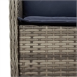 vidaXL 3 Piece Patio Dining Set with Cushions Gray Poly Rattan