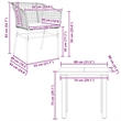 vidaXL 3 Piece Patio Dining Set with Cushions Brown Poly Rattan Glass