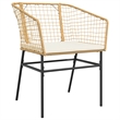 vidaXL 3 Piece Patio Dining Set with Cushions Brown Poly Rattan Glass