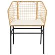 vidaXL 3 Piece Patio Dining Set with Cushions Brown Poly Rattan Glass