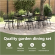 vidaXL Garden Dining Set 7 pcs Black Powder-Coated Steel