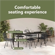 vidaXL Garden Dining Set 7 pcs Black Powder-Coated Steel