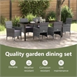 vidaXL Garden Dining Set 7 pcs Grey Poly Rattan