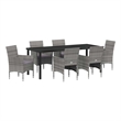 vidaXL Garden Dining Set 7 pcs Grey Poly Rattan