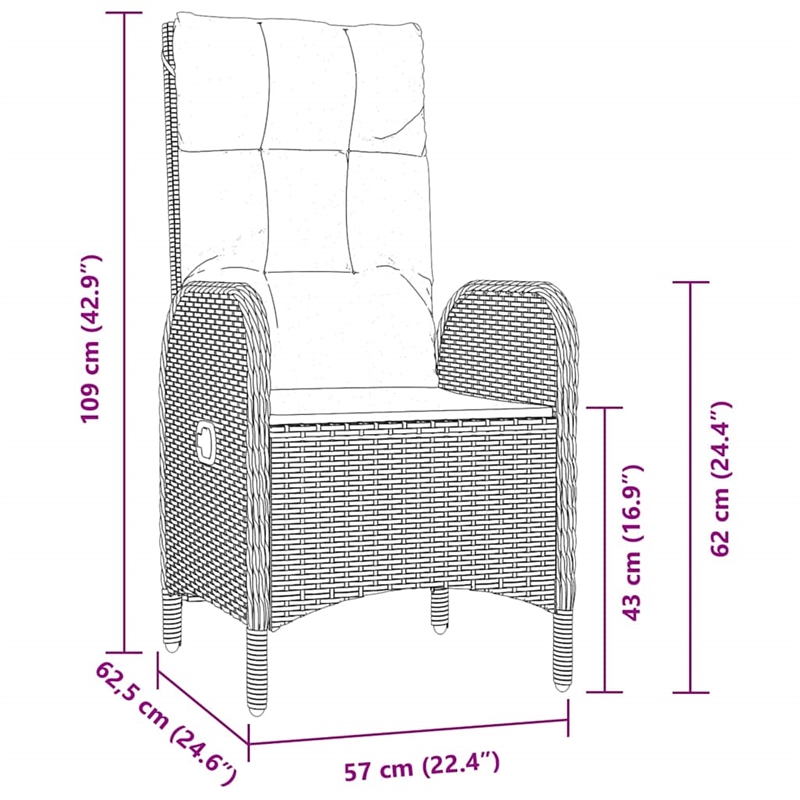 vidaxl garden dining set 9 pcs grey poly rattan