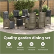 vidaXL Garden Dining Set 7 pcs Grey Poly Rattan