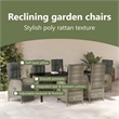 vidaXL Garden Dining Set 7 pcs Grey Poly Rattan