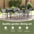 vidaXL Garden Dining Set 7 pcs Grey Poly Rattan
