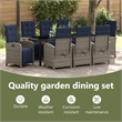 vidaXL Garden Dining Set 9 pcs Grey Poly Rattan